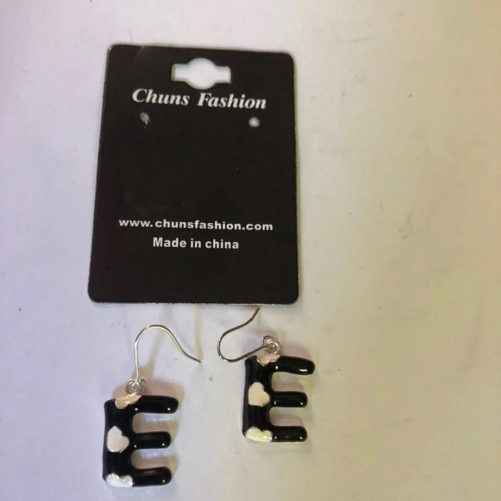 Letter E earrings